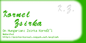 kornel zsirka business card